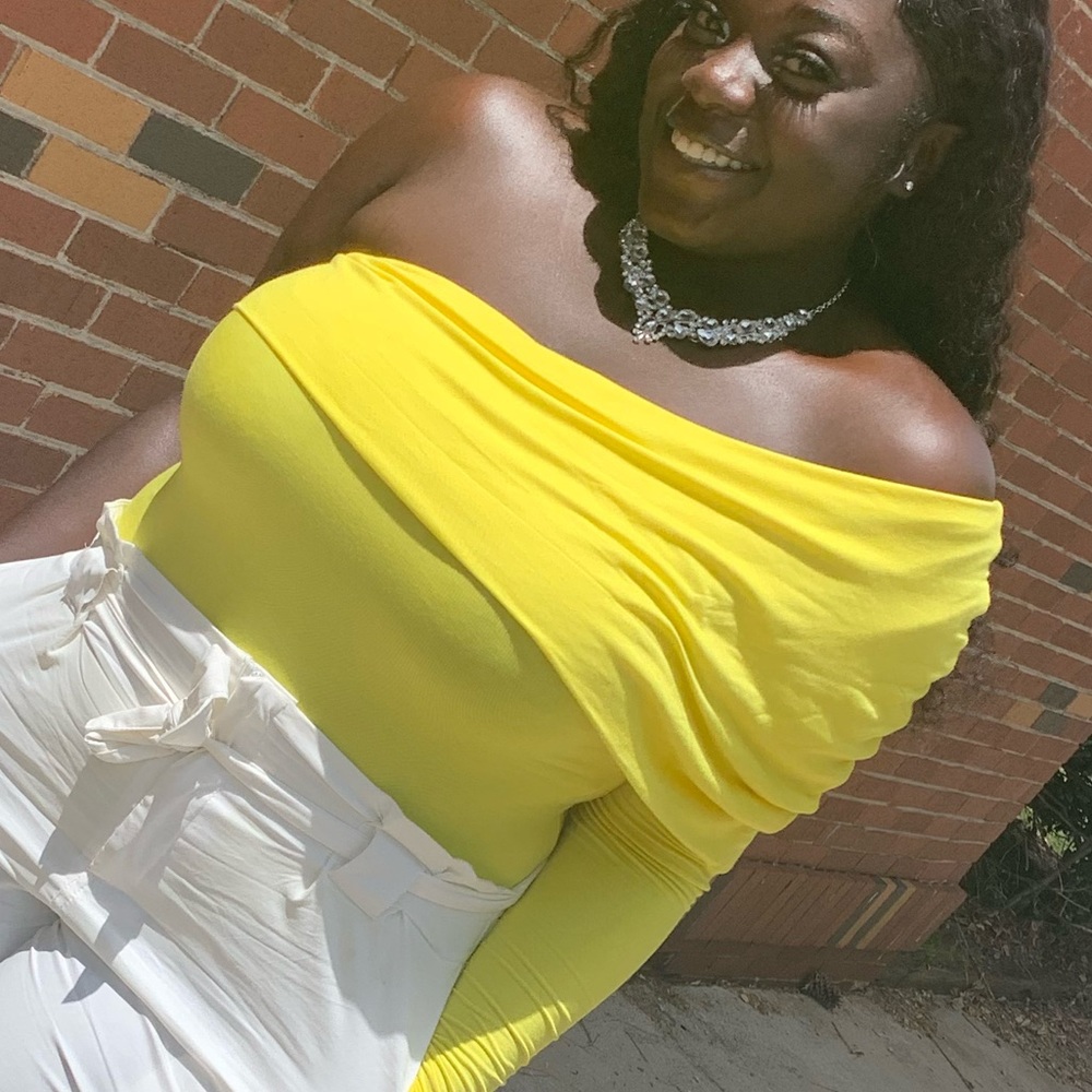 Yellow one sleeve shirt